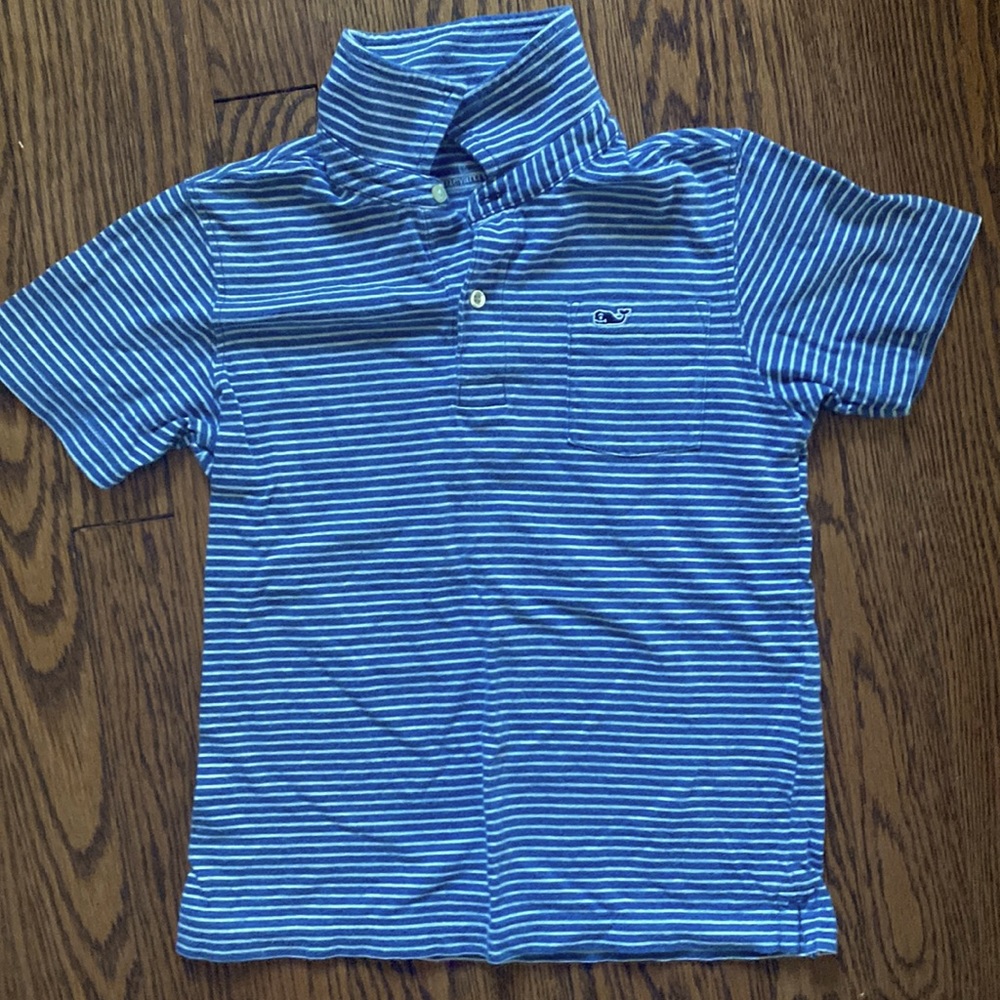 Vineyard Vines blue striped polo